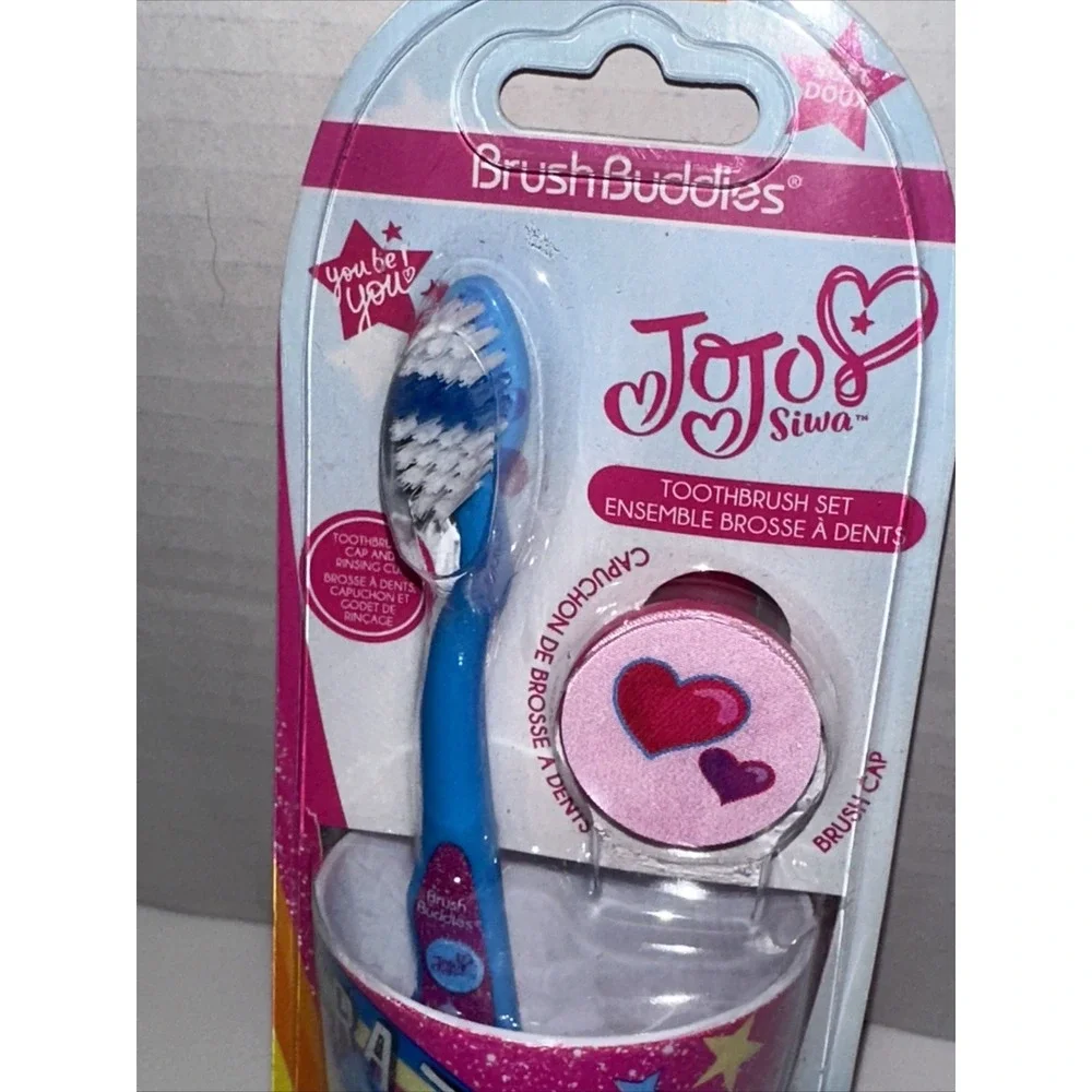 Brush Buddies JoJo Siwa Toothbrush Set with Rinsing Cup and Brush Cap New